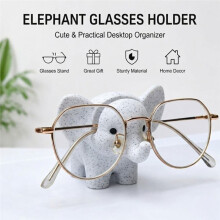 Elephant Glasses Holder, Resin Animal Eyeglass Stand, Cute Desktop Organizer Funny Glasses Display for Home Decor Gift