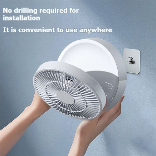 Remote-Controlled USB Desktop Air Cooler with Timer and Night Light Functions Foldable 120 Automatic Rotation 2