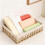 Hand Woven Desktop Weaving Basket Hollow Out Cosmetics Organizer Tray Stylish Rectangular Straw Storage Basket Bin 4