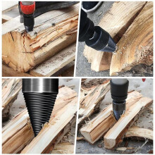 8 Pcs Wood Splitter Drill Bits, 50mm+32mm Firewood Log Splitter, Heavy Duty Electric Drill Cone Driver Removable