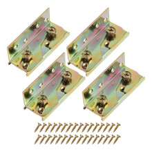 4 Pcs Bed Rail Brackets with 32 Pcs Srews, High Quality Bed Frame Brackets, Rust Proof Bed Frame Hardware for Headboards