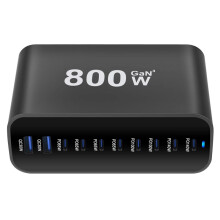 New 800W 10-Port Desktop GaN Charger 8C2A USB Type C PD Fast Multi-Port Cell Phone Charger Multi-Device Charging EU