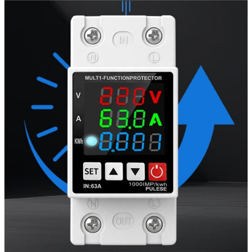 Voltage Current Power Meter AC 110V 220V 63A Voltmeter Ammeter Frequency Indicator LCD Digital Display Detector 2