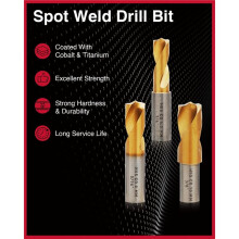 12 PCS Spot Weld Cutter Sets Double Sided, 3/8" and 5/16" HSS Spot Weld Cutter Remover Drill Bits with Hex Shank