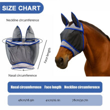 Horse Fly Mask with Ears,UV Protection Fine Mesh Super Comfort Fly Masks, Adjustable Breathability Horses Masks