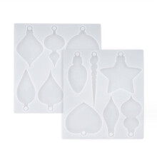 Stampo nel Resina Natalizia, 2 Pezzi Stampo nel Silicone per Ornamenti Natalizi per Resina Epossidica, Portachiavi Artigianale nel Resina DIY Regalo