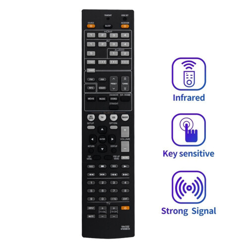 RAV332-WT92680EX Replace Remote Control for  YHT493 RXV367 RXV367BL AV Receiver 2