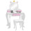 Unicorn-Design Kids Dressing Table, with Mirror and Stool - White 1