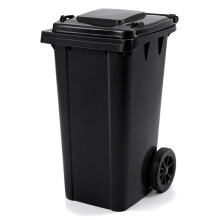 Oypla 240L Black Wheelie Bin for Household Outdoor Garden Waste