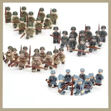 40pcs War II the British and German armies Desert Military Sodiers Weapons Minifigures Kids Toys Gifts Fit Lego