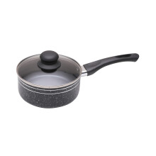 ROYALFORD 16cm Non-Stick Pressed Aluminium Saucepan with Tempered Glass Lid