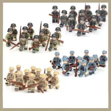 40pcs War II the British and German armies Desert Military Sodiers Weapons Minifigures Kids Toys Gifts Fit Lego