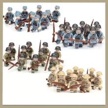 40pcs War II the British and German armies Desert Military Sodiers Weapons Minifigures Kids Toys Gifts Fit Lego