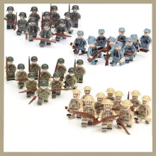 40pcs War II the British and German armies Desert Military Sodiers Weapons Minifigures Kids Toys Gifts Fit Lego