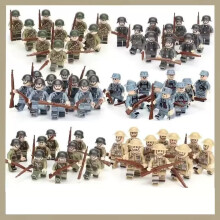 60pcs War II the British and German armies Desert Military Sodiers Weapons Minifigures Kids Toys Gifts Fit Lego