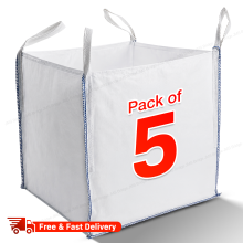 5x FIBC New Bulk Bags 1Tonne Ton Builders Garden Waste Jumbo Storage Sack