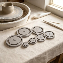 5PCS Pottenbakkers Voetring Sjabloon Set voor Consistente Basiscentrering in DIY Keramische Pottenbakken