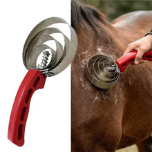 Paardenmanen Kam Set 4 Ringen Kam Paardenborstel Schraper Omkeerbare Verharing Kam met Zachte Grip voor Paarden Honden Verzorging
