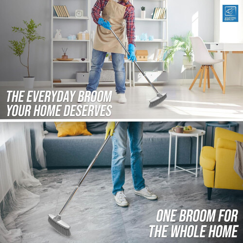 Soft Indoor Broom Grey Stainless Steel Handle 1