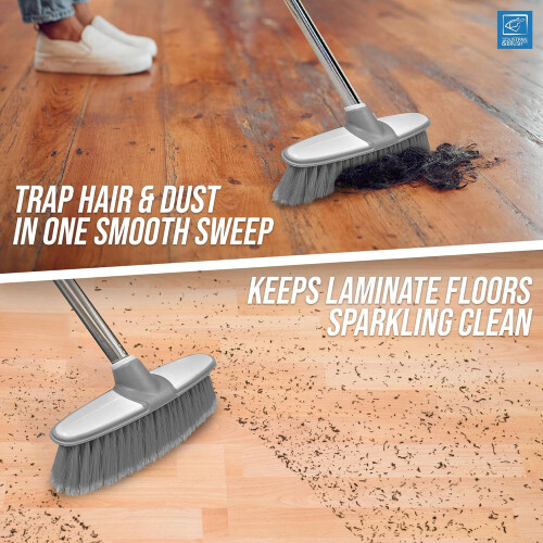 Soft Indoor Broom Grey Stainless Steel Handle 2