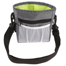 Pet Dog Training Treat Bag - Detachable Snack Reward Pouch with Interactive Features Grey