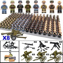160pcs War II the British and German armies Desert Military Sodiers Weapons Minifigures Kids Toys Gifts Fit Lego