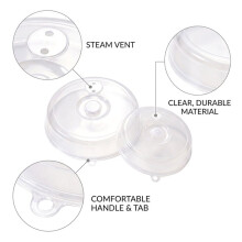 Conjunto de 4 Tampas para Micro-Ondas com Saídas de , Tampa Anti-Respingos para Alimentos, Tampa para Prato de Micro-Ondas.