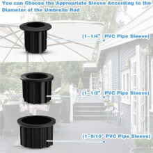 Suporte de Reposição para Mastro de Guarda-, Suporte de Metal para Guarda- de Deck Externo, Substituição Universal para Guarda-