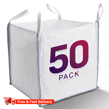 50 x FIBC New Bulk Bags 1 Tonne Ton Builders Garden Waste Jumbo Storage Sack