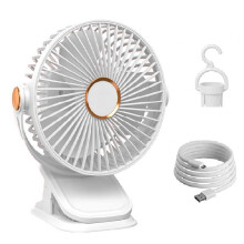 Portable Clip Fan with LED Lights USB Desk Fan 5 Speed Quiet Rechargeable Table Fan Clip Rechargeable Fan