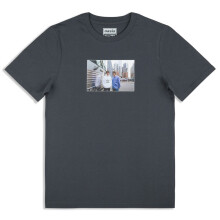 (XS, Black) Oasis Detroit Bus Photo Faded Black T Shirt