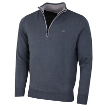 (S, Steel Grey) Calvin Klein Mens 2026 Knit Cotton 1/2 Zip Golf CK Top Sweater
