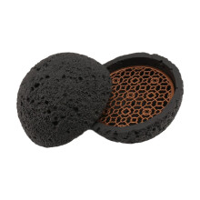 Bowl,Molecular Cuisine Creativity Imitate the Round Smoke Cup Black Tableware the Fire Stone Plate