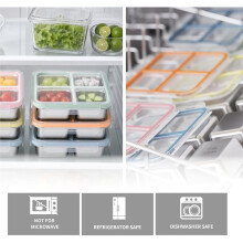 Contenants à Collations en Acier Inoxydable 4Pack, Conteneurs à Collations Métalliques à 4 Compartiments avec Couvercle, Boîtes de Rangement