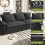 265CM Chenille Sofa 3-Seater Modern Comfy Couch 4