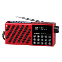 Portable FM Radio Receiver Solar Charging Recordable Radio Pocket Wireless Speaker with TF Card USB Player A
