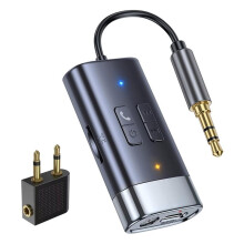 2 in 1 Sender Empfänger für Flugzeuge, Kabelloser 3,5 mm Aux Audio Adapter für Flug, TV, Auto, Lautsprecher