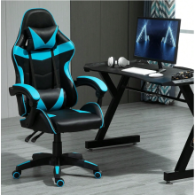 (BLUE) Swivel Gaming Chair Faux Leather Desk Chair