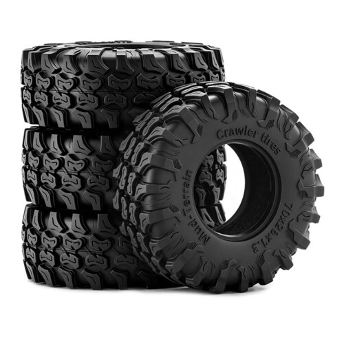 4 Peças Pneus RC Crawler 1,3 Polegadas Pneus de Carro RC Rodas Beadlock para 1/18 TRX4M SCX24 FMS Ascent-18