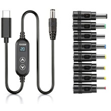 Type C to Power Boost Cable 5V/9V/12V/15V/20V Adjustable Boost Converter PD100W Trigger Cable with 8 Adapter