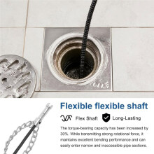 Drain Cleaning Chain Knocker, Flex Shaft Cable Descaling Tool for 5/8" Springs, Sewer Dredge for PVC, Toilets & Boilers