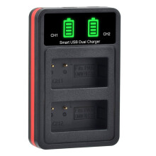 Cargador LED de Doble Ranura DMW-BLC12 para para G7 G85 G95 GH2 G5 G6 GX8 FZ1000 FZ300 FZ2500 (Sin Batería)