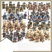80pcs War II the British and German armies Desert Military Sodiers Weapons Minifigures Kids Toys Gifts Fit Lego