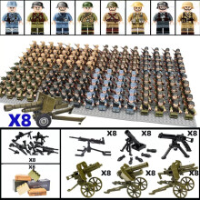 160pcs War II the British and German armies Desert Military Sodiers Weapons Minifigures Kids Toys Gifts Fit Lego