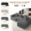 Corduroy Right L-Shaped Modular Sofa Grey 8