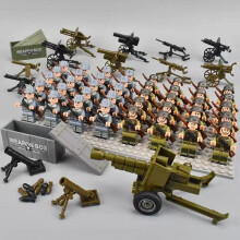 40pcs War II the British and German armies Desert Military Sodiers Weapons Minifigures Kids Toys Gifts Fit Lego