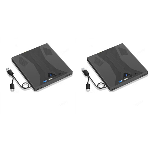 2X External Blu Ray Drive Burner, Support 100G Disc USB 3.0 and Type-C DVD/CD/BD Player,3D Optical Bluray Drive