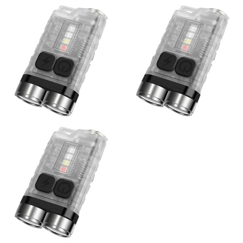 3X  Torch Flashlight USB Rechargeable Flashlight,Small Pocket Flashlight Outdoor Waterproof Light
