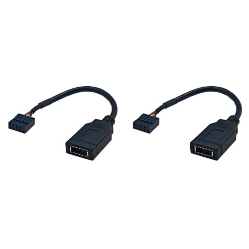 2X USB 9PIN to Type-C Front Panel Cable USB 9PIN to TYPE-E KEY-A Adapter Cable USB Front Panel Adapter Cable