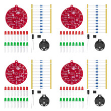 4X NE555 LED Christmas Tree LED Blinking PCB Soldering DIY Kit Red Green Flashing Light Soldering Practice Board